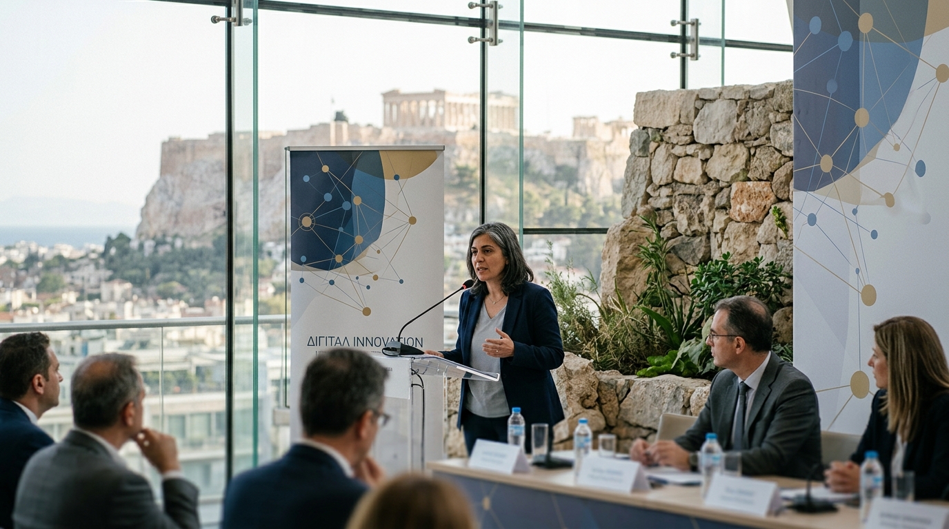 Digital representation of AI in public administration and transparency.