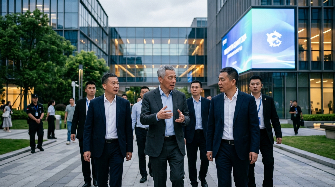 Τα λογότυπα των Tencent και Alibaba δίπλα στο DeepSeek για την επένδυση AI.