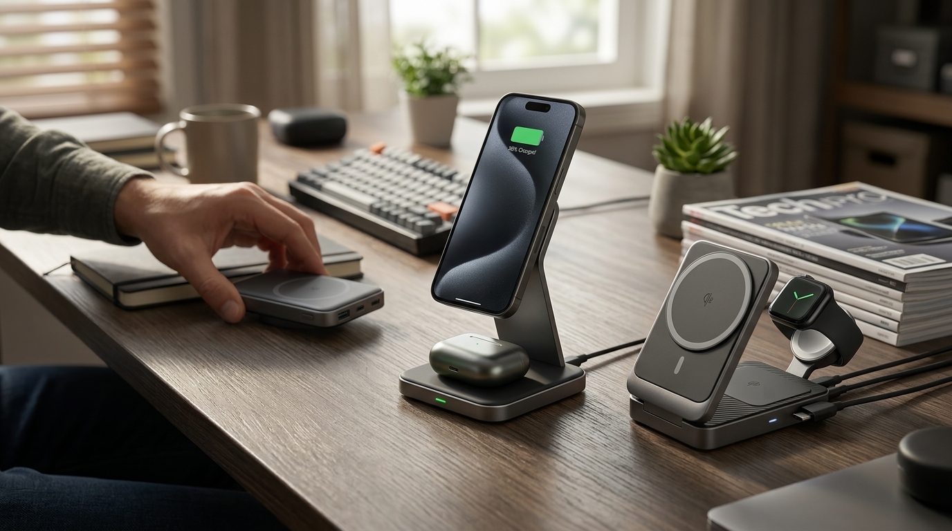 Top-rated MagSafe and Qi2 wireless charging stands and power banks for smartphones in 2026.