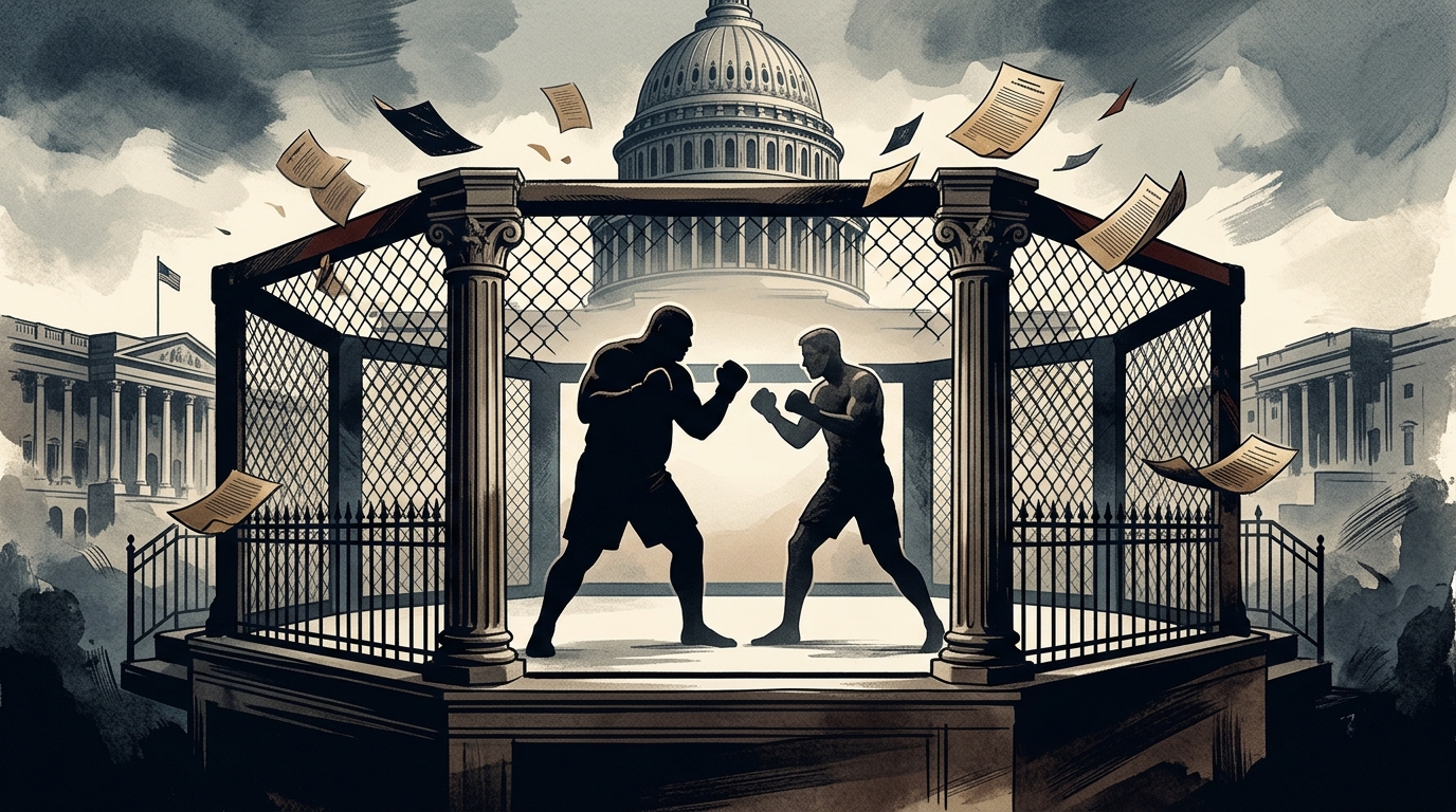 Donald Trump hosting an MMA fight at the White House.