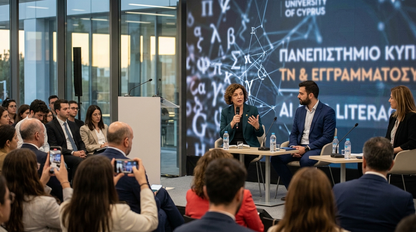 Ψηφιακή απεικόνιση της Τεχνητής Νοημοσύνης στη λογοτεχνία και τη γραφή στο Πανεπιστήμιο Κύπρου.