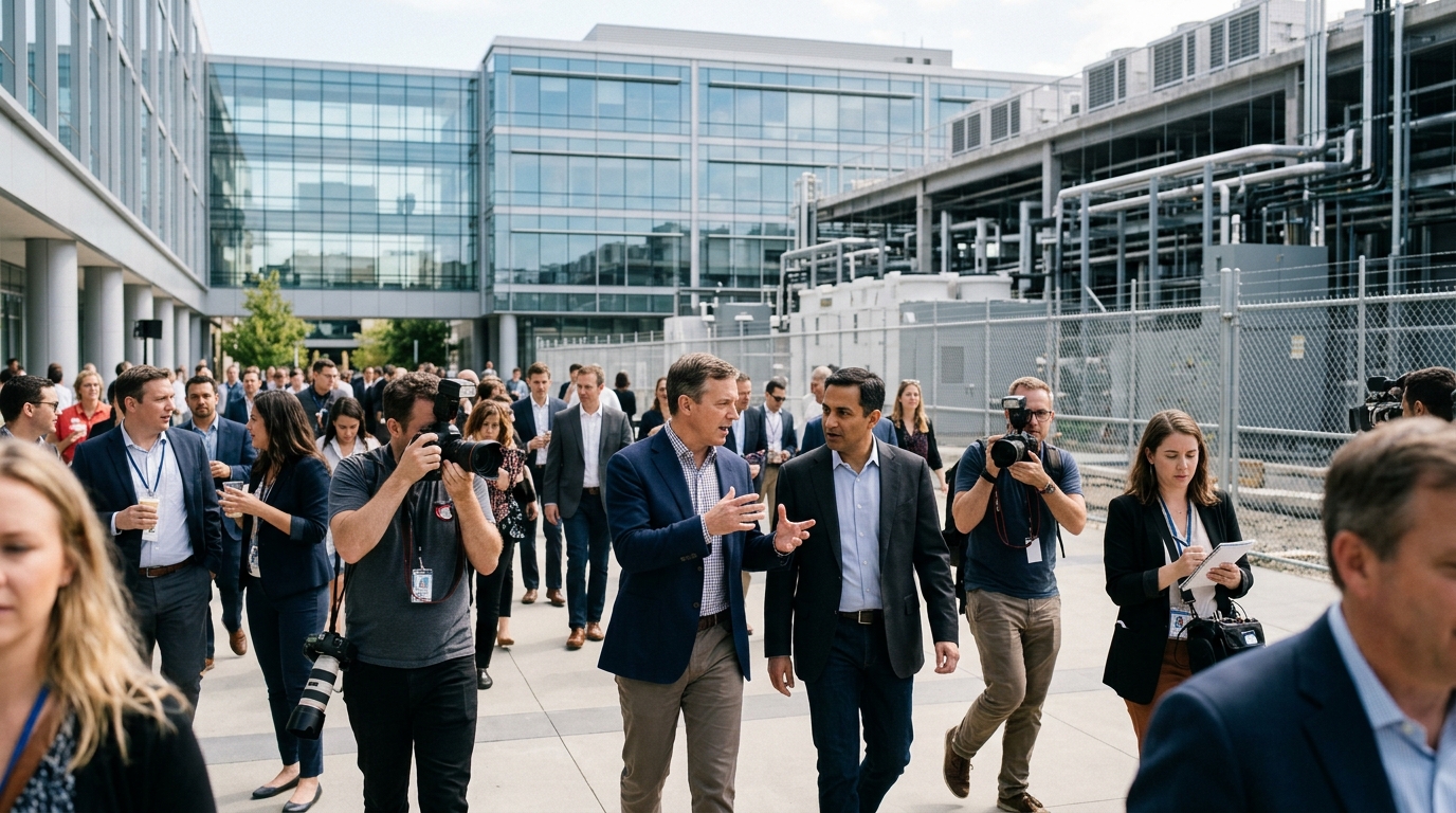 Modern data center representing AI infrastructure and Big Tech investments.