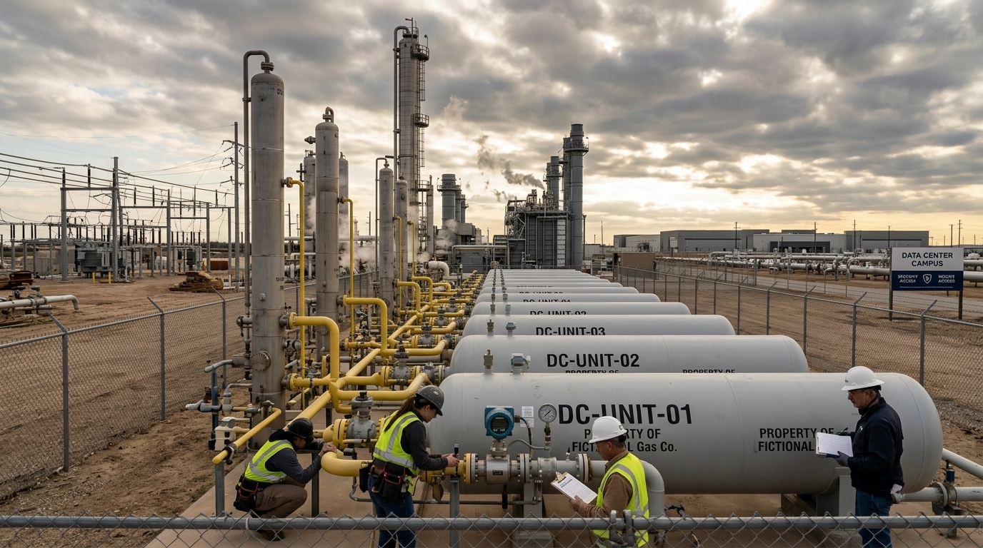 Industrial data center facility powered by natural gas infrastructure in the United States.