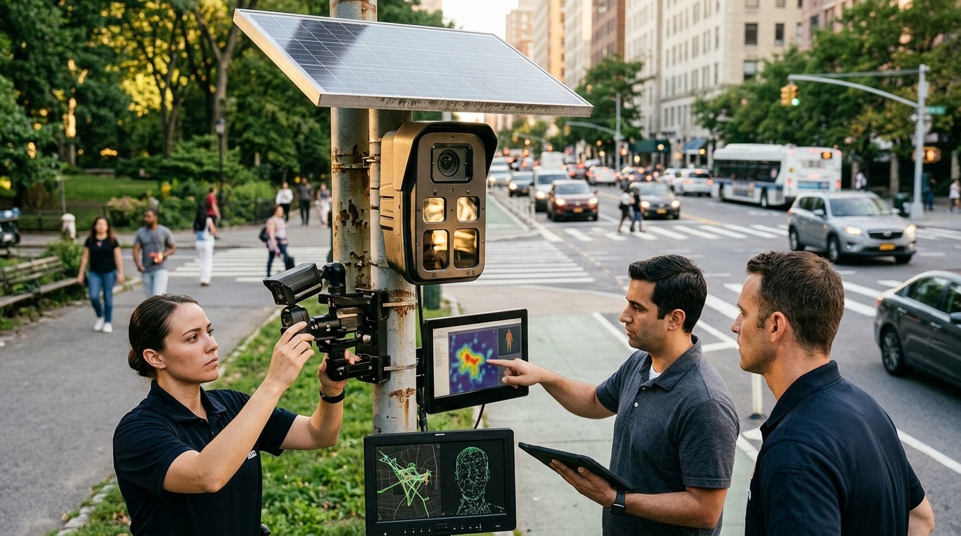 Flock Safety AI surveillance system tracking vehicle movements for law enforcement.