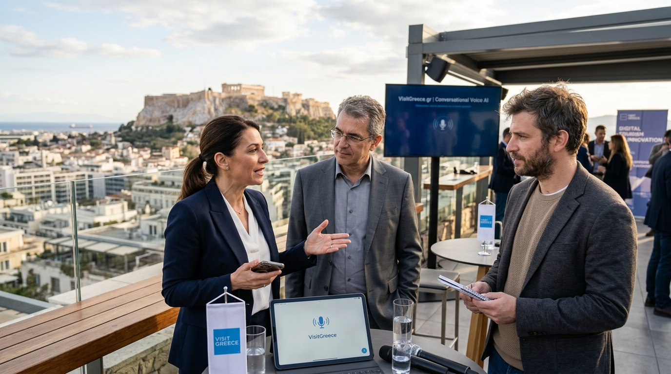 VisitGreece portal featuring voice AI technology for personalized tourism.