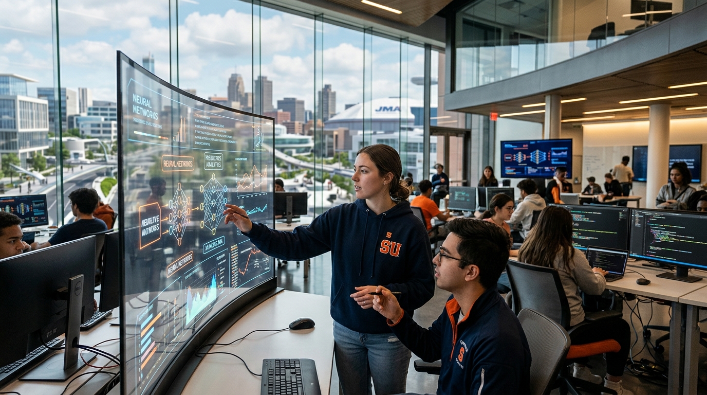 Syracuse University campus representing new AI degree programs and tech education.