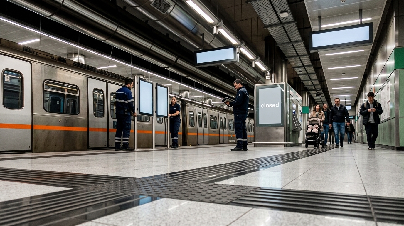 Infrastructure upgrades and 5G network installation in the Athens Metro tunnels.