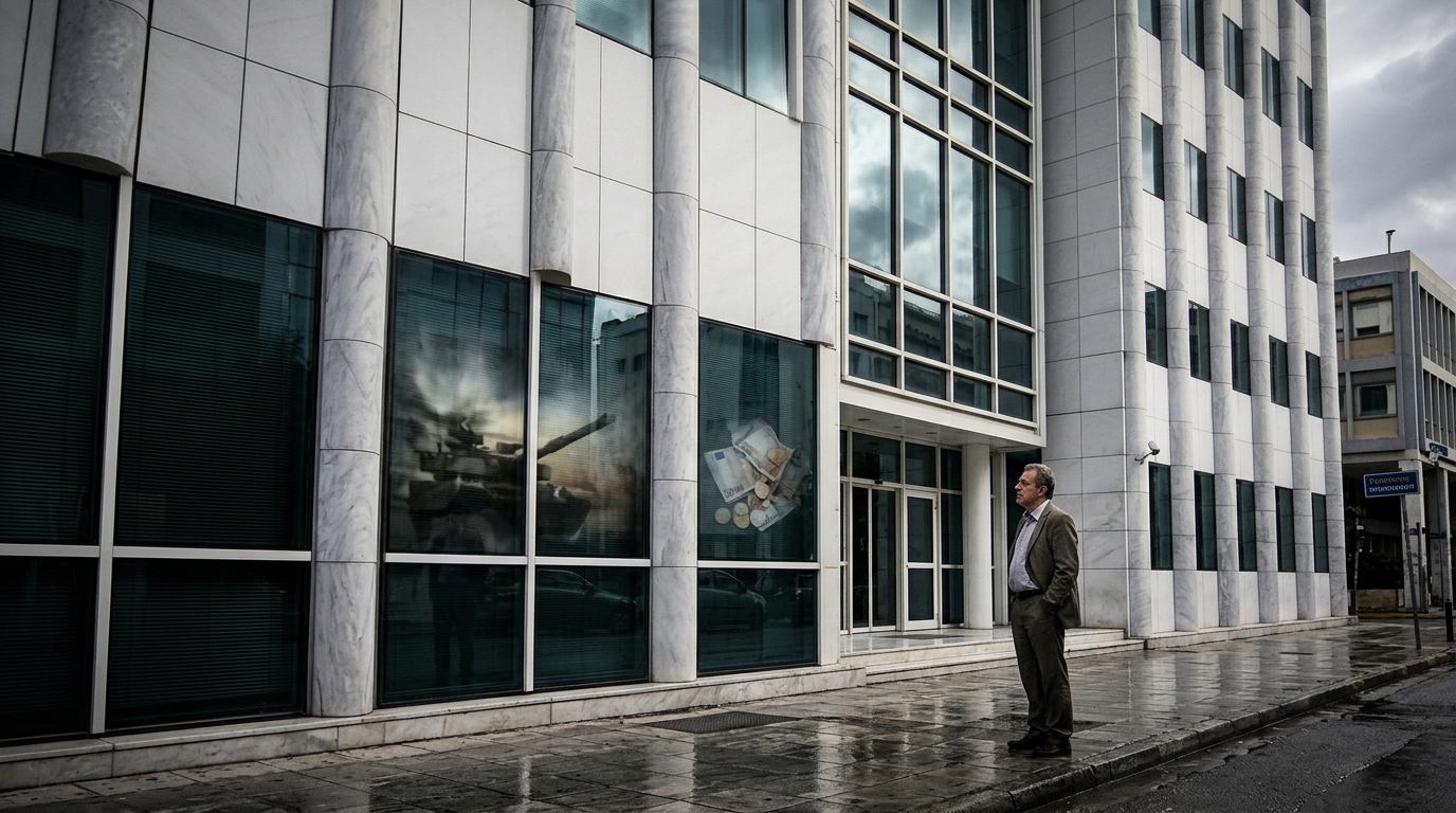 Το Χρηματιστήριο Αθηνών και γραφήματα τραπεζικών μετοχών.