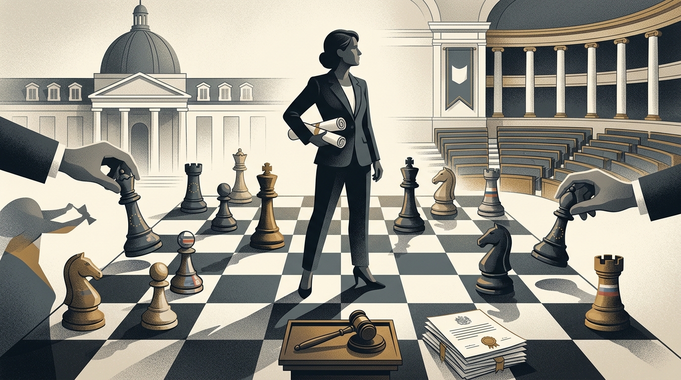 Portrait of Christine Lagarde at an official ECB event.