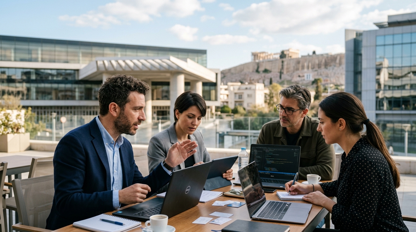 Modern tech office representing AI hiring and the global competition for top talent.