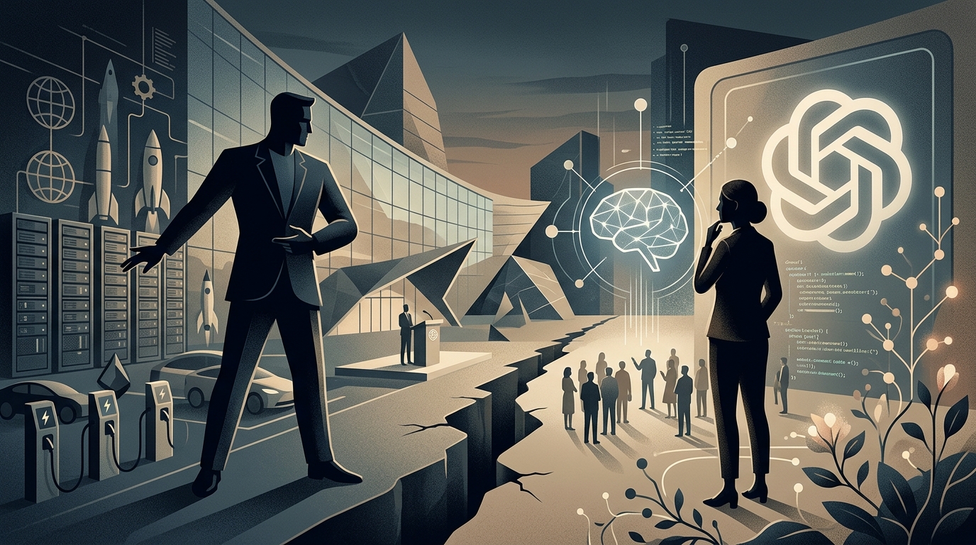 Elon Musk and Sam Altman portraits representing the OpenAI legal dispute.