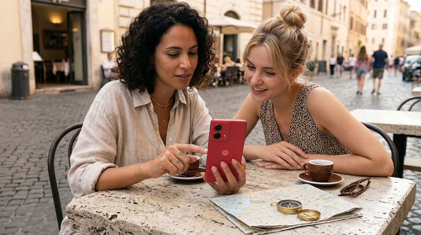Activating a travel eSIM on a Motorola smartphone via the Gigs service.