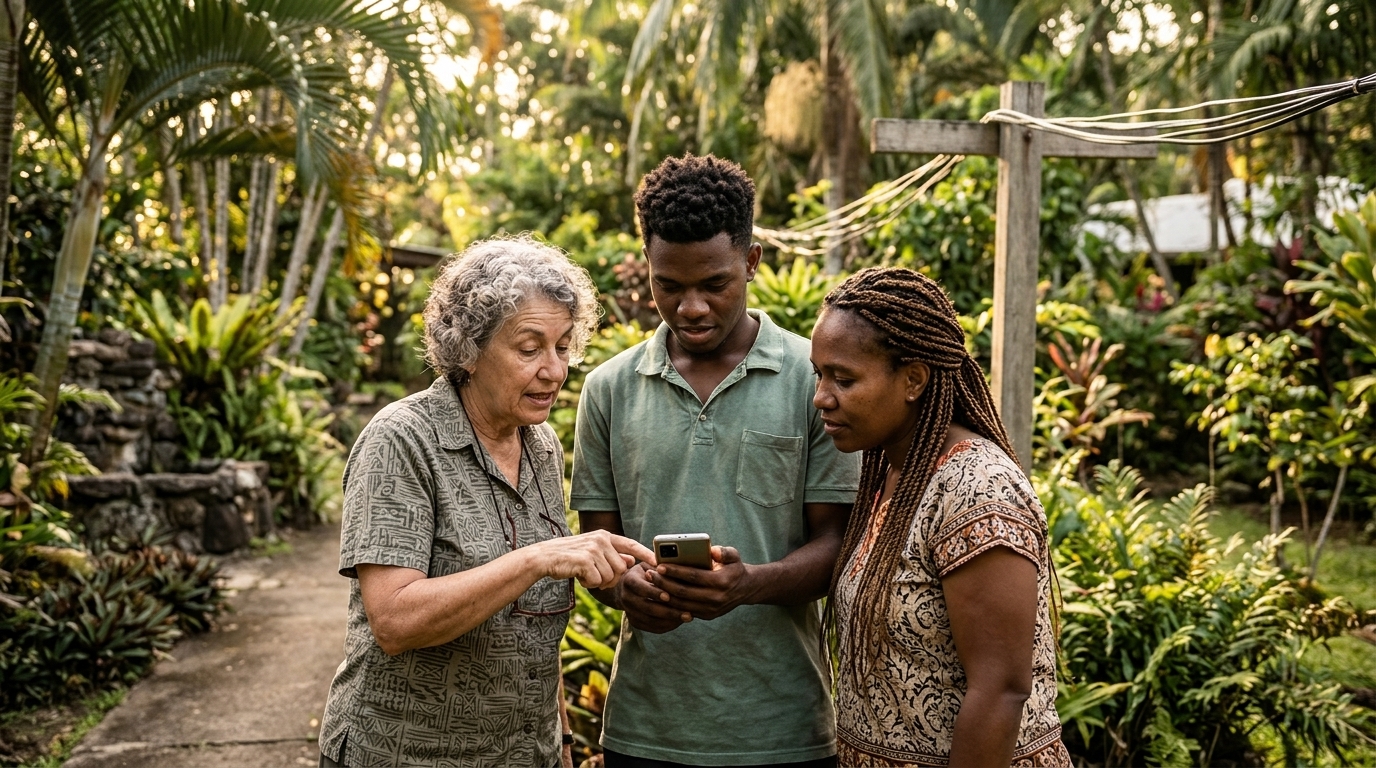 A person using a smartphone, highlighting the global reach of mobile internet.