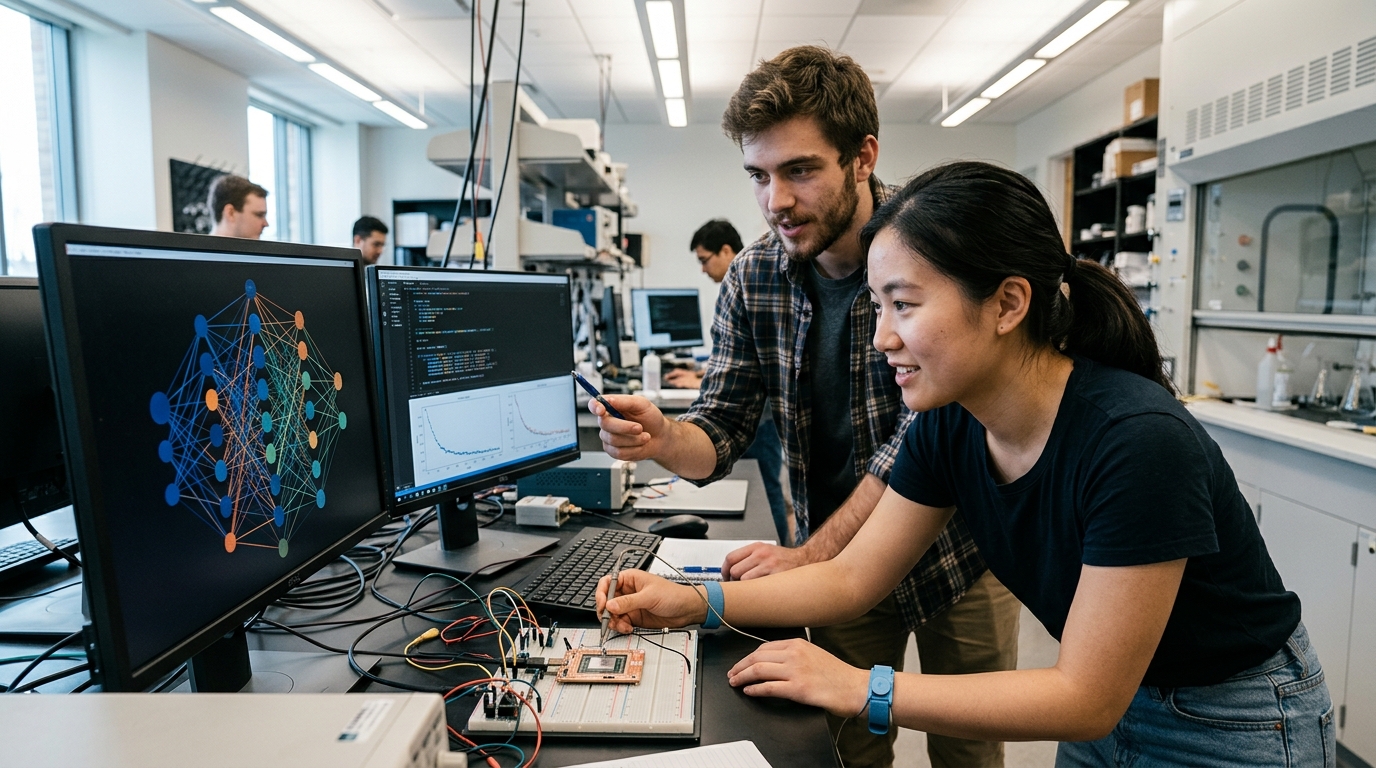 A young person using AI tools for creative projects and learning, illustrating AI integration.