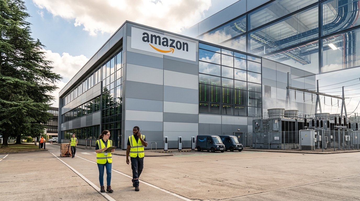 Amazon data center and the environmental impact of AI growth.