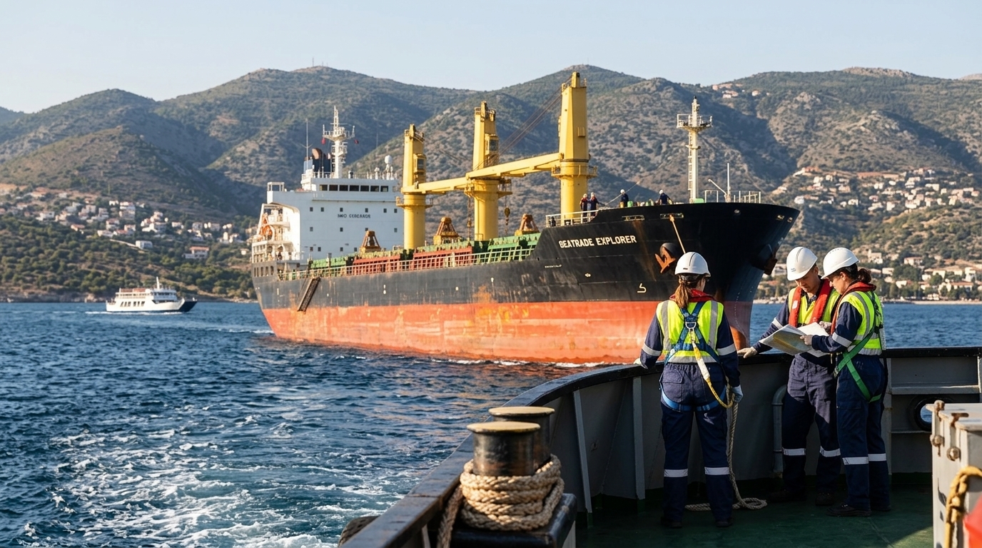 Female officer on a ship representing the rise in maritime employment in 2025.