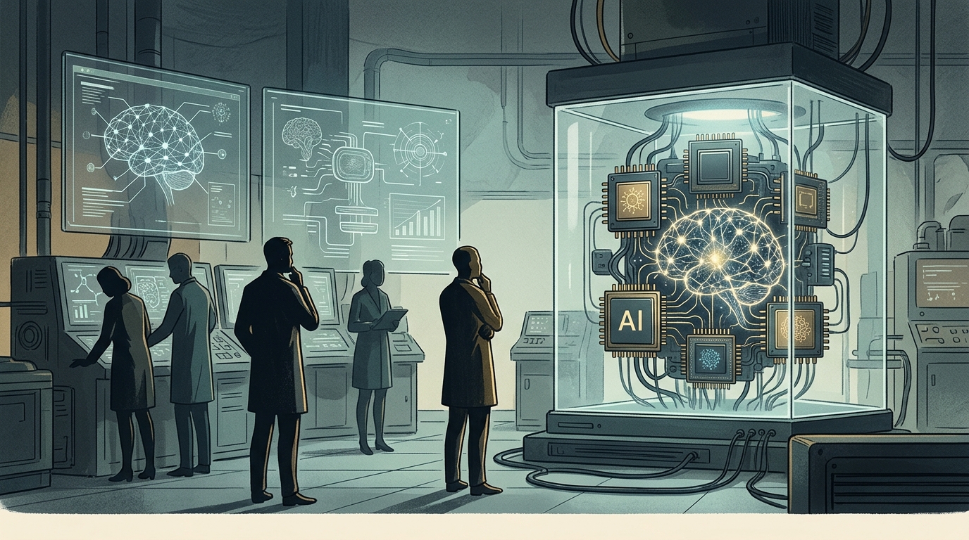 Illustration of OpenAI Astra with warning symbols representing AI safety and security risks.