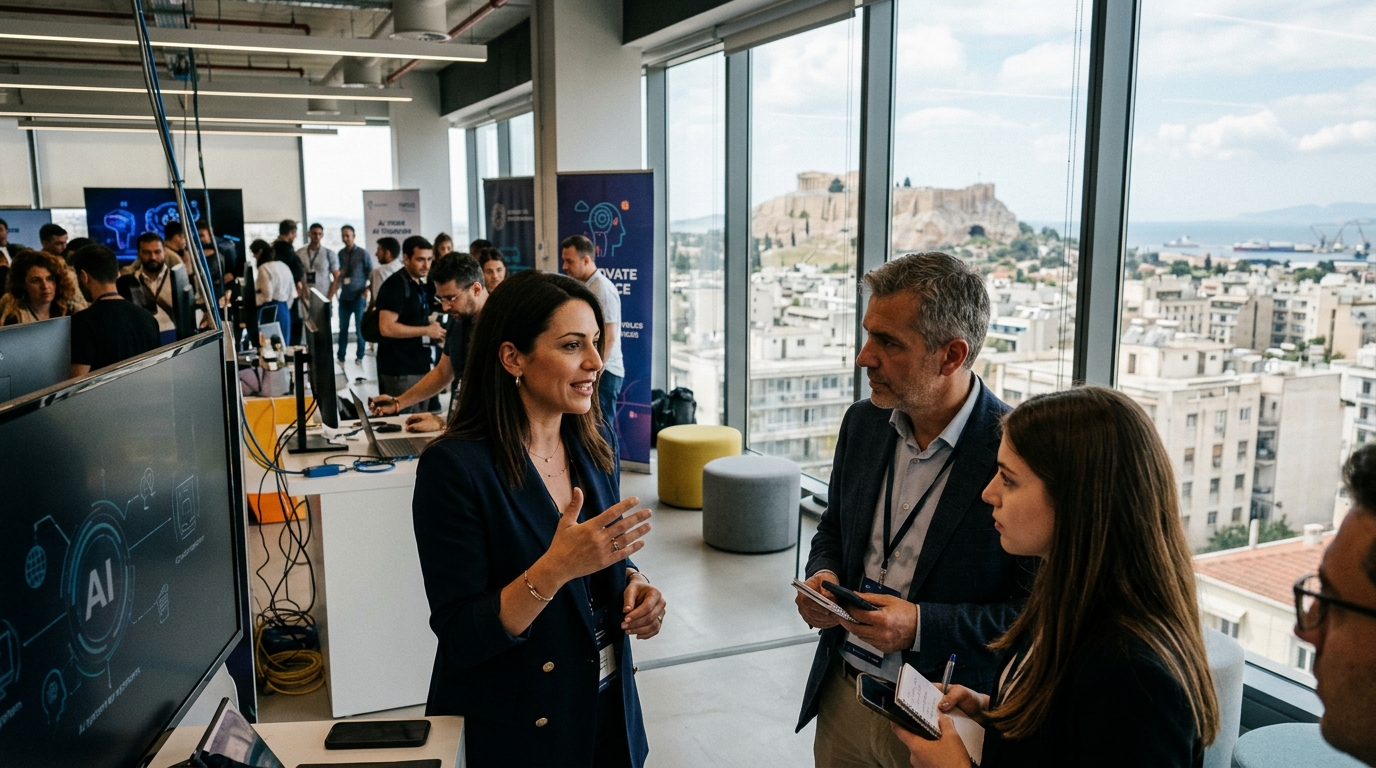 Modern hotel in Volos utilizing artificial intelligence systems for guest services and digital transformation.