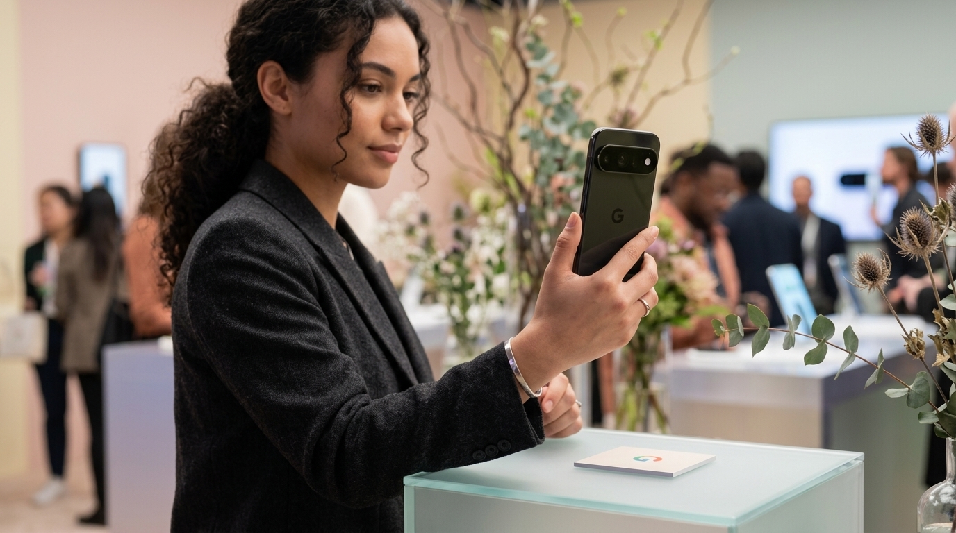 Το smartphone Google Pixel 11 που επιδεικνύει τη λειτουργία Camera Looks.