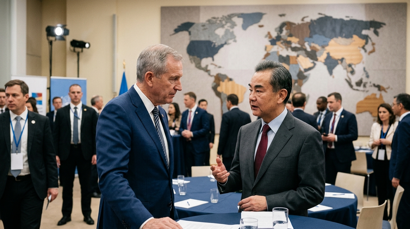 US and China flags with a digital AI network representing DeepSeek sanctions