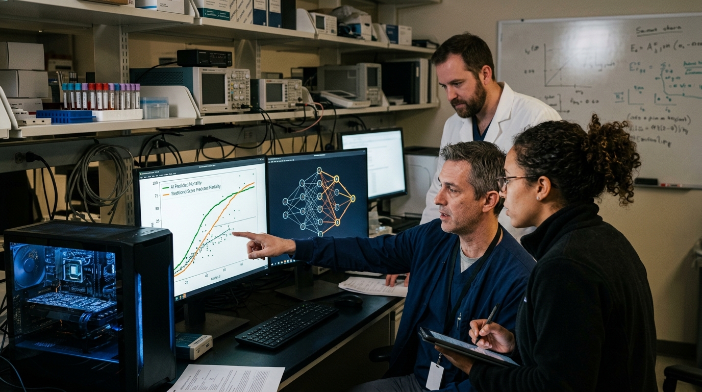 AI visualization for mortality prediction in Intensive Care Units using medical data.