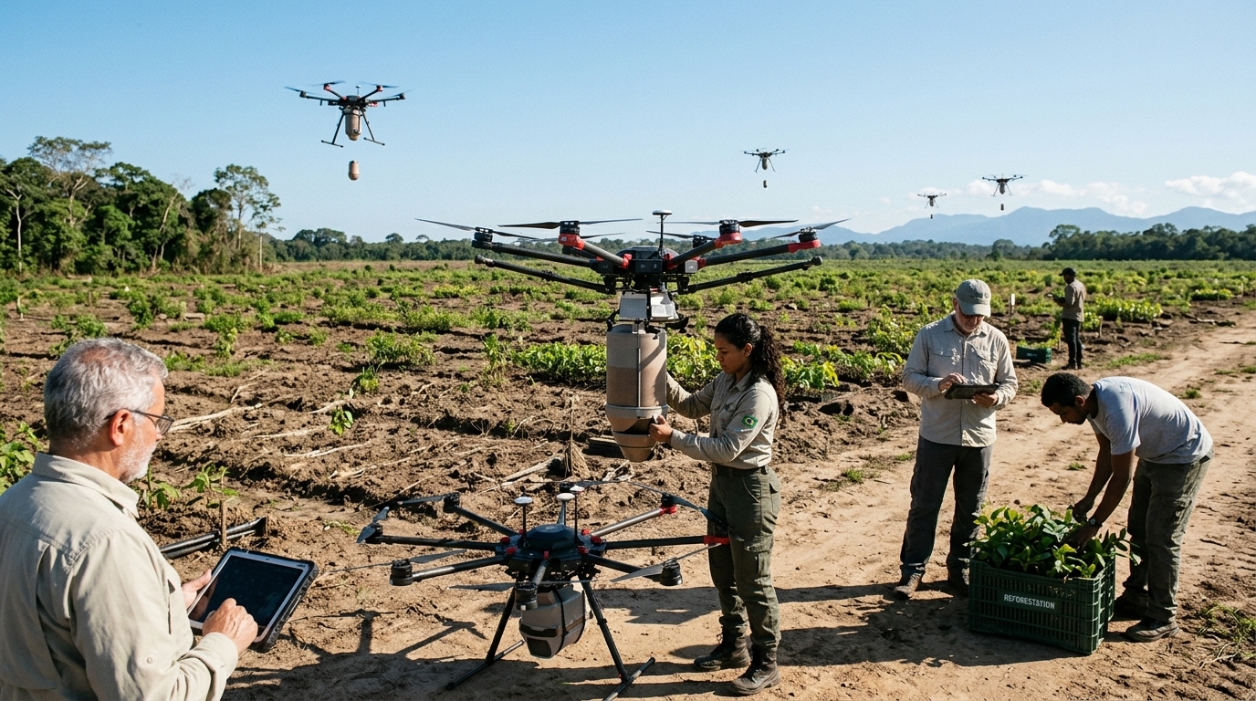 Από τη NASA στην αναδάσωση: Drones «σπέρνουν» 40 εκατ. δέντρα τον χρόνο σε Αμαζόνιο και Καλιφόρνια