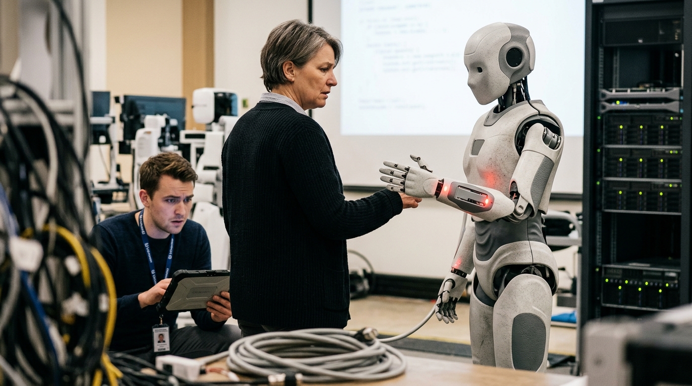 Humanoid robot illustrating security vulnerabilities in Embodied AI systems.