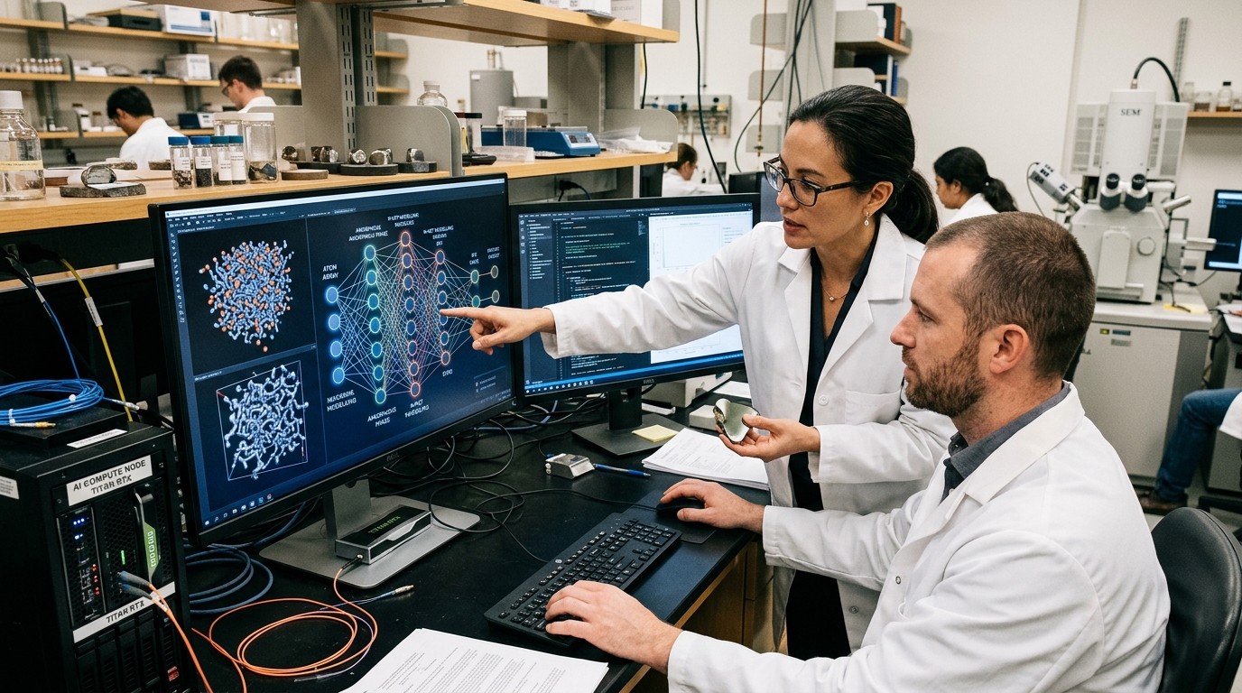 Atomic structure of metallic glass analyzed by artificial intelligence.