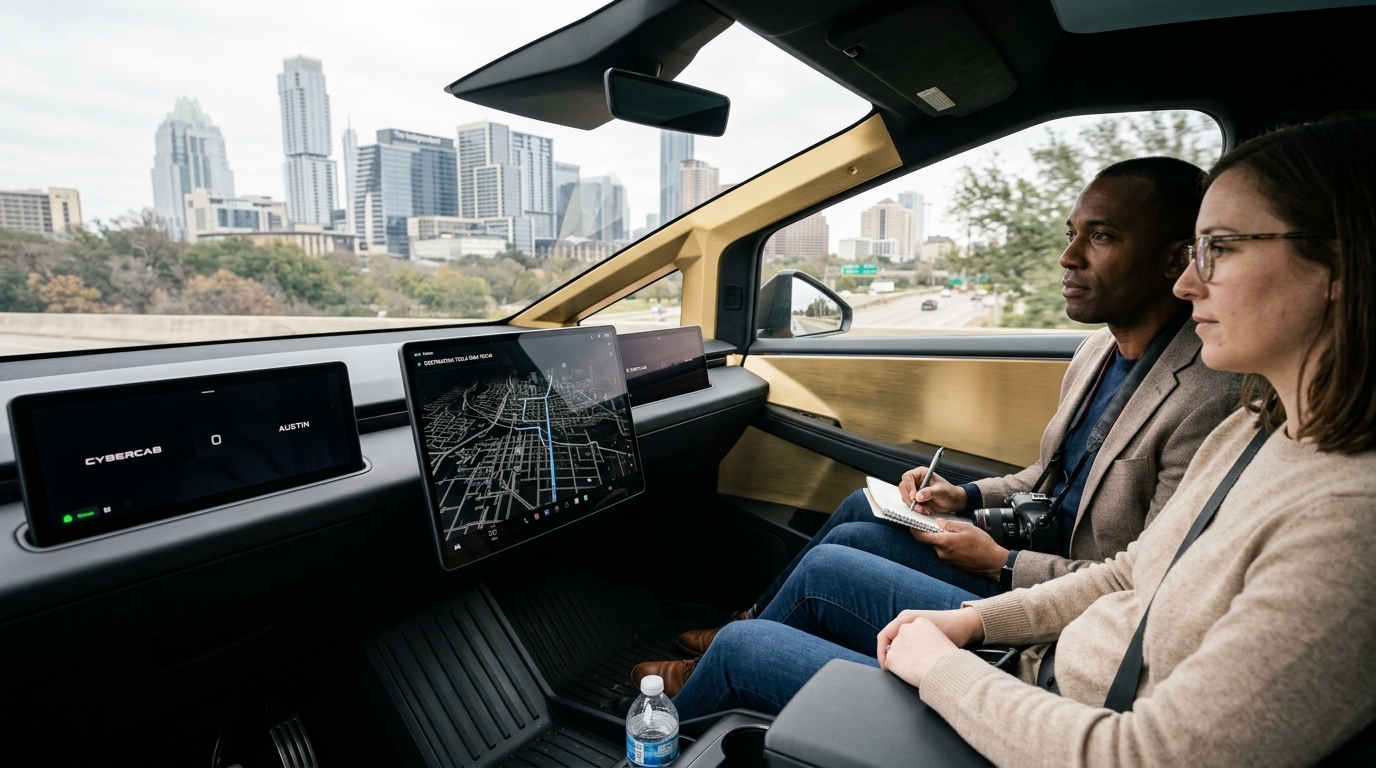 Tesla Cybercab: Μια πρώτη δοκιμή του αυτόνομου οχήματος χωρίς τιμόνι στους δρόμους του Όστιν