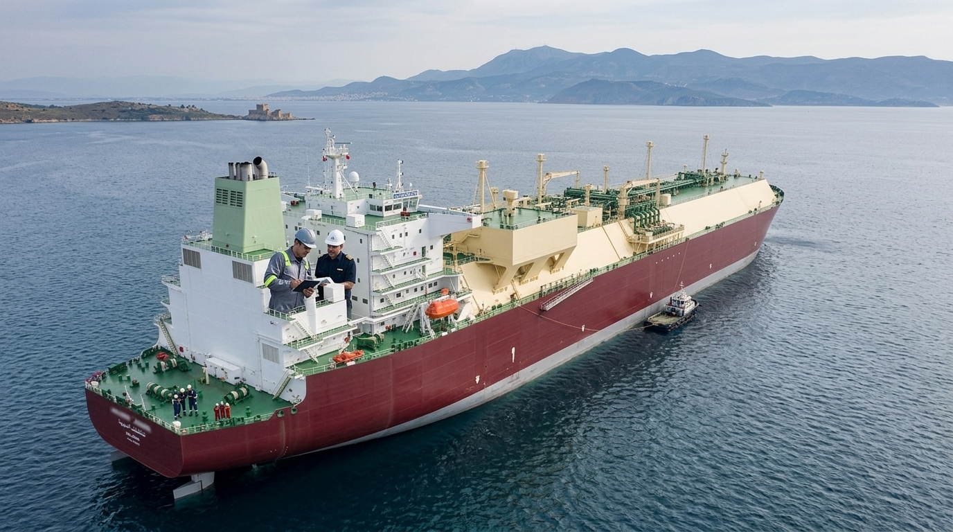 LNG terminal in Greece representing the strategic energy hub agreement.