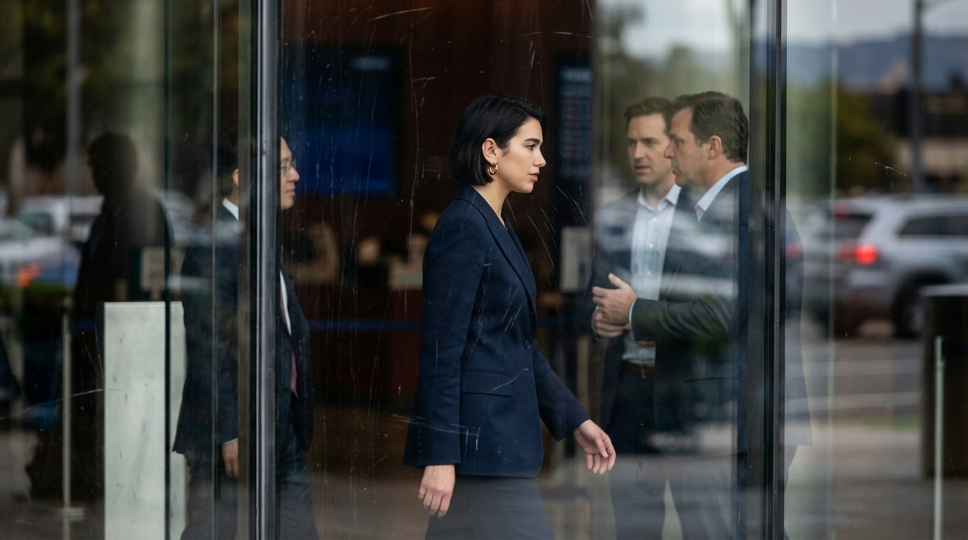 Η Dua Lipa και το λογότυπο της Samsung σε θέμα για την αγωγή 15 εκατομμυρίων.