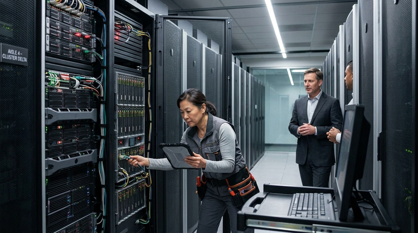 Modern AI data center facility representing Silicon Valley infrastructure investments.
