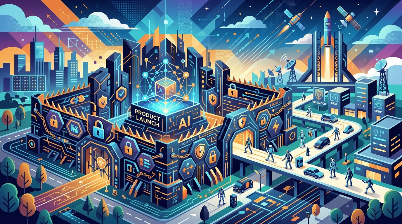 Digital illustration of Nvidia logo inside a high-tech fortress representing an AI safety moat.