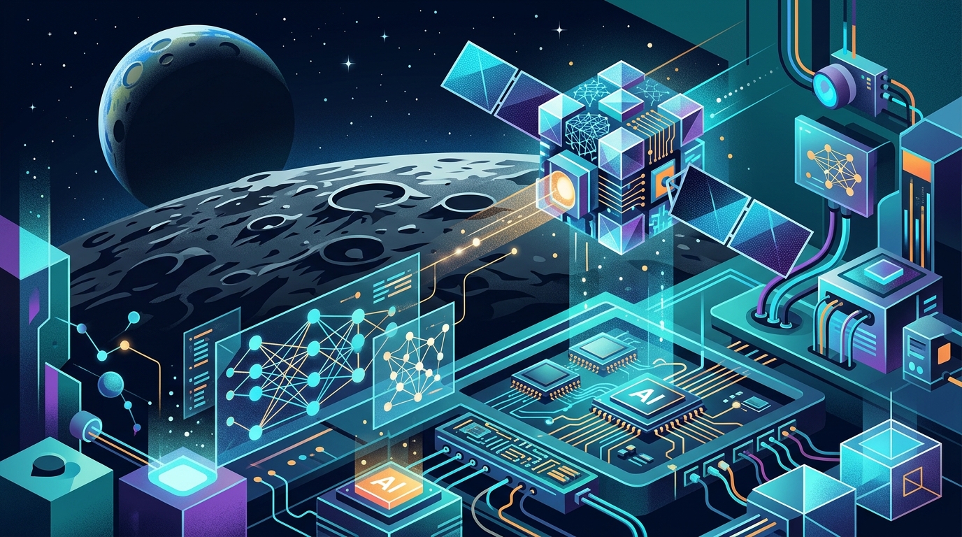 CosmoCube microsatellite orbiting the far side of the Moon to block Earth's radio noise.