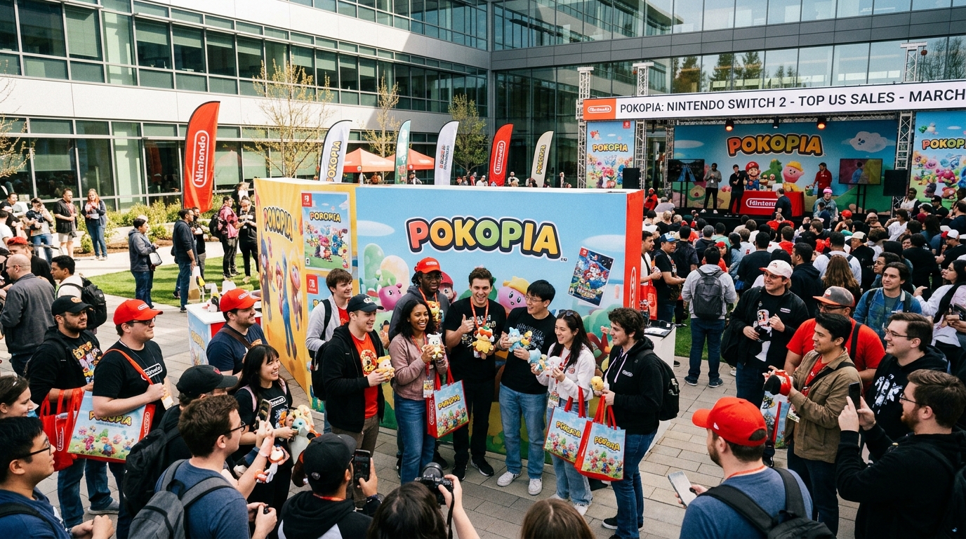 Nintendo Switch 2 console featuring Pokémon Pokopia branding