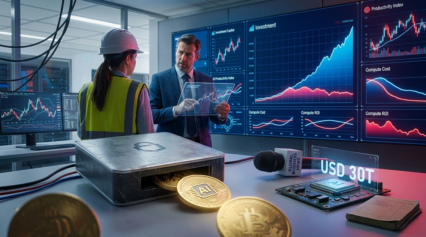 Financial chart showing AI investment vs productivity gains.
