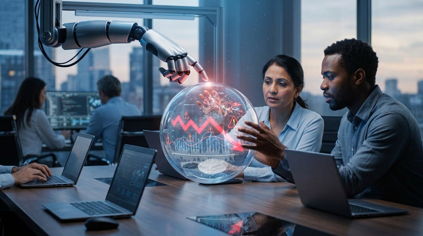 Human and AI collaboration highlighting emotional intelligence in the workplace.