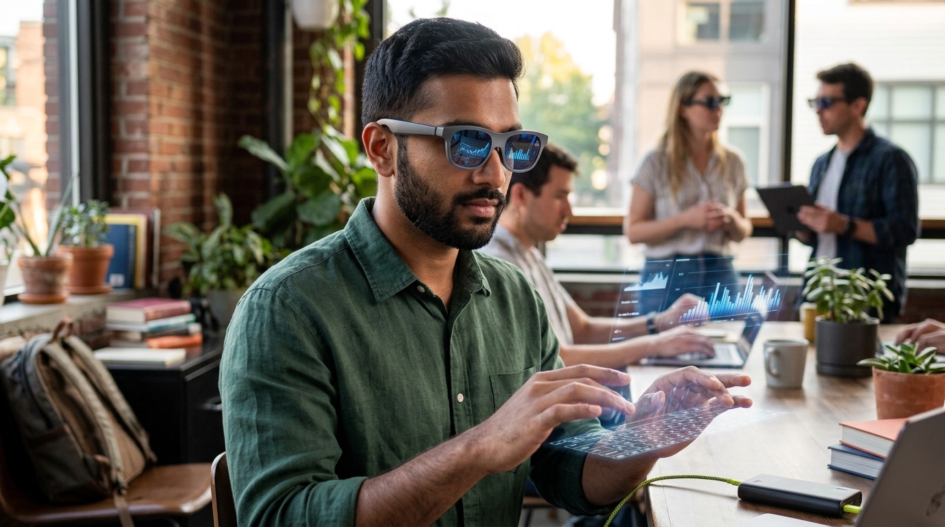 Xreal A01 Plus glasses showcasing affordable augmented reality technology.