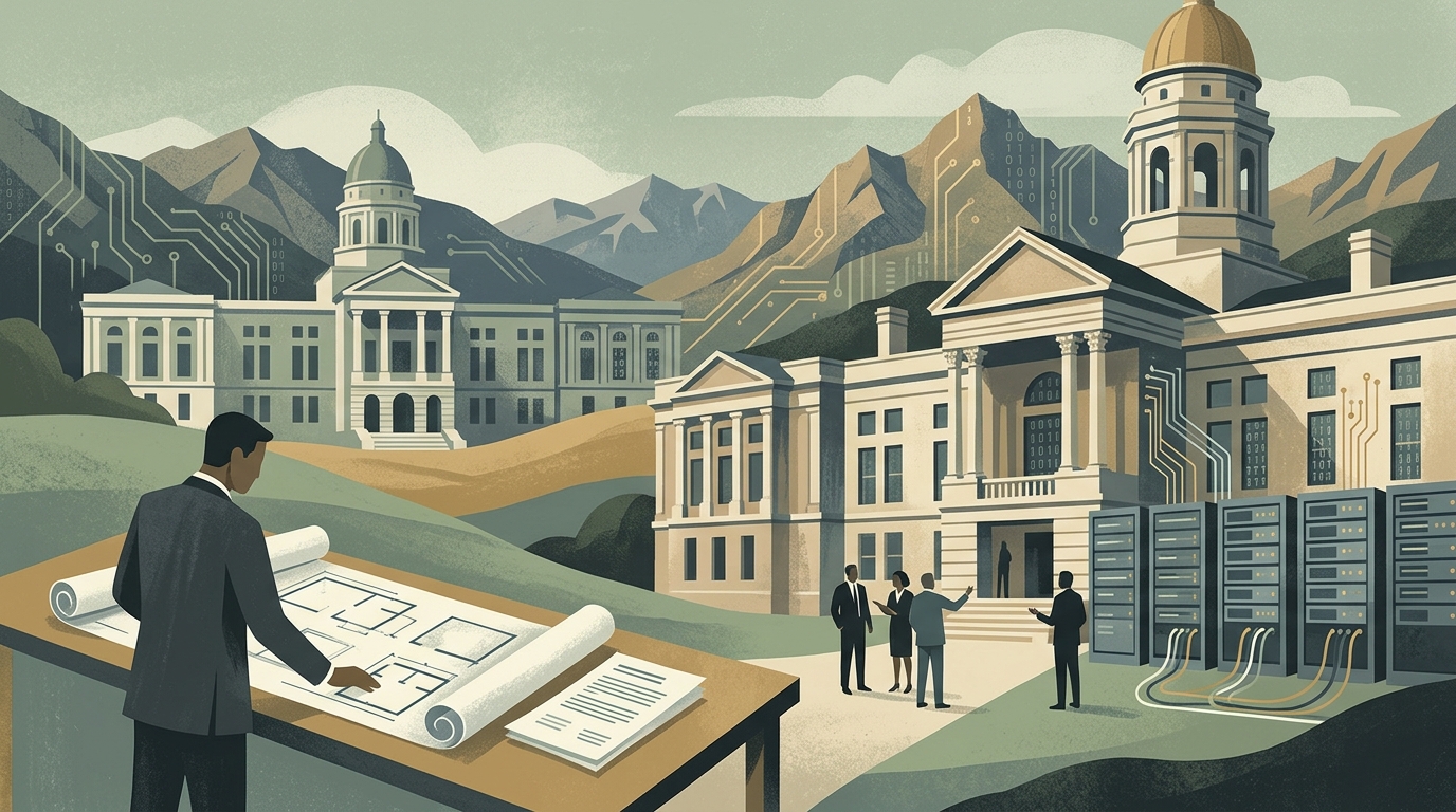 Modern data center facility in Wyoming representing the state's AI and digital growth.