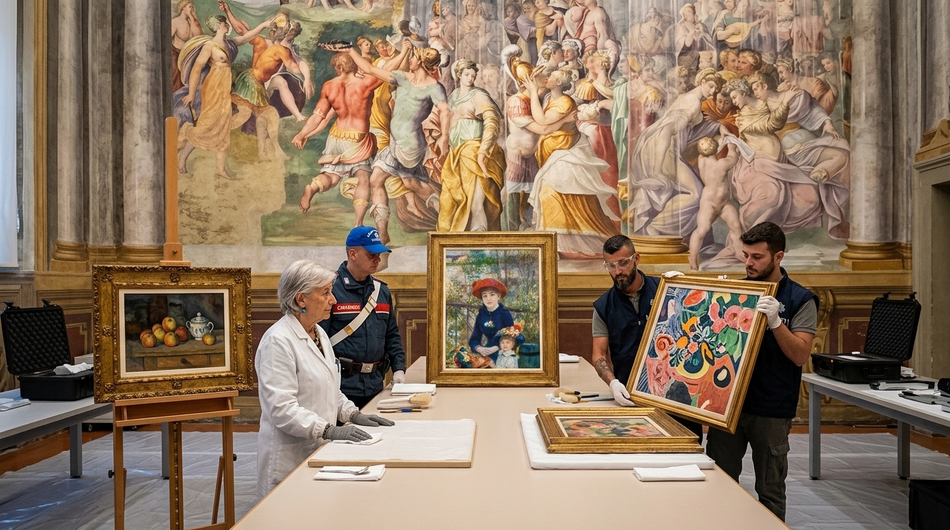 Recovered stolen paintings by Cézanne and Renoir in Italy