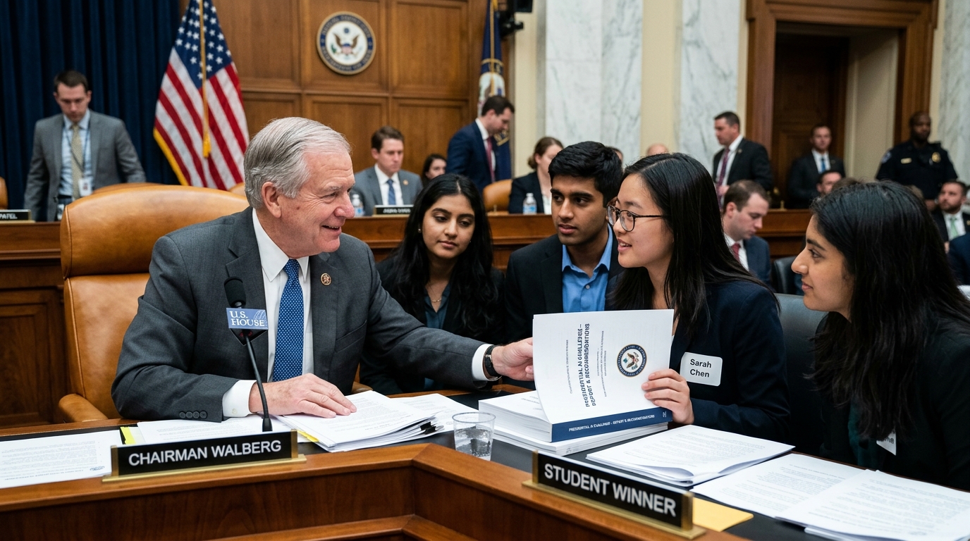 Chairman Walberg with students of the Presidential AI Challenge on Capitol Hill.
