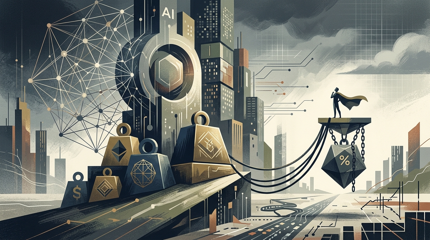 Digital visualization of AI investments and global capital concentration trends.