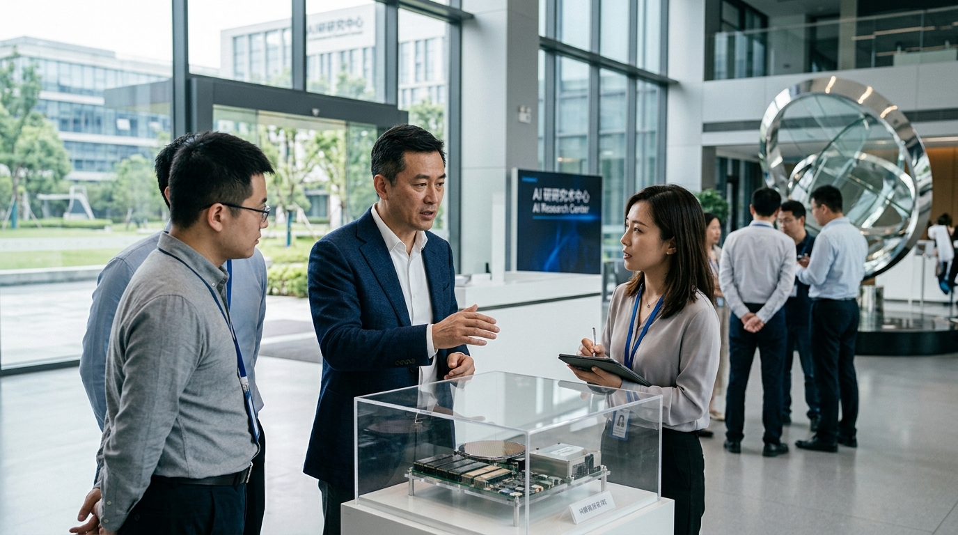 Alibaba logo and CXMT semiconductors representing strategic AI investment.