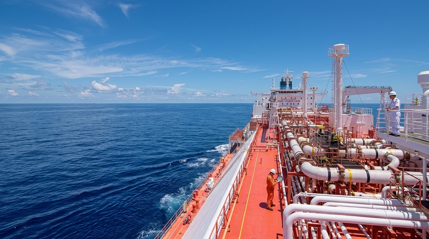 Commercial vessel in port illustrating the EU ETS impact on shipping and green transition.