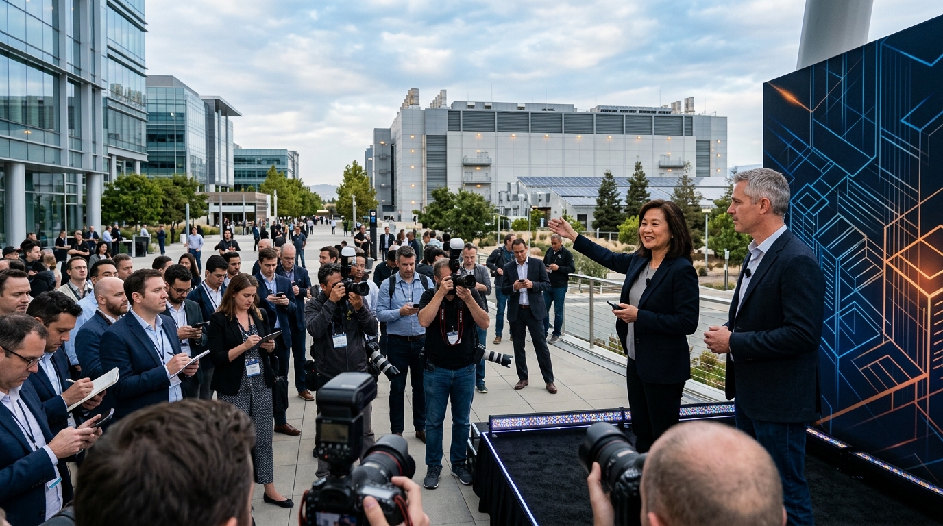 Modern data center representing AI infrastructure growth for Oracle, CoreWeave, and Credo.