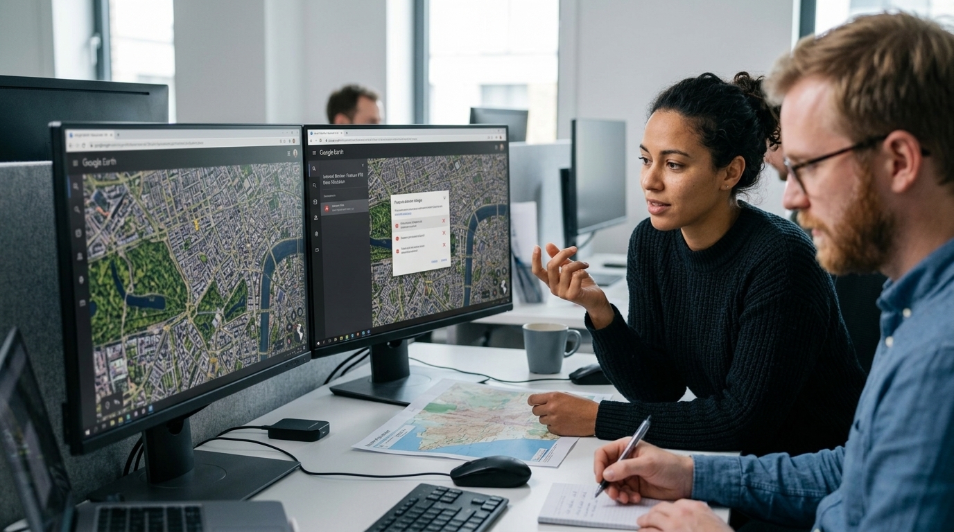 Satellite imagery on Google Earth affected by artificial intelligence.