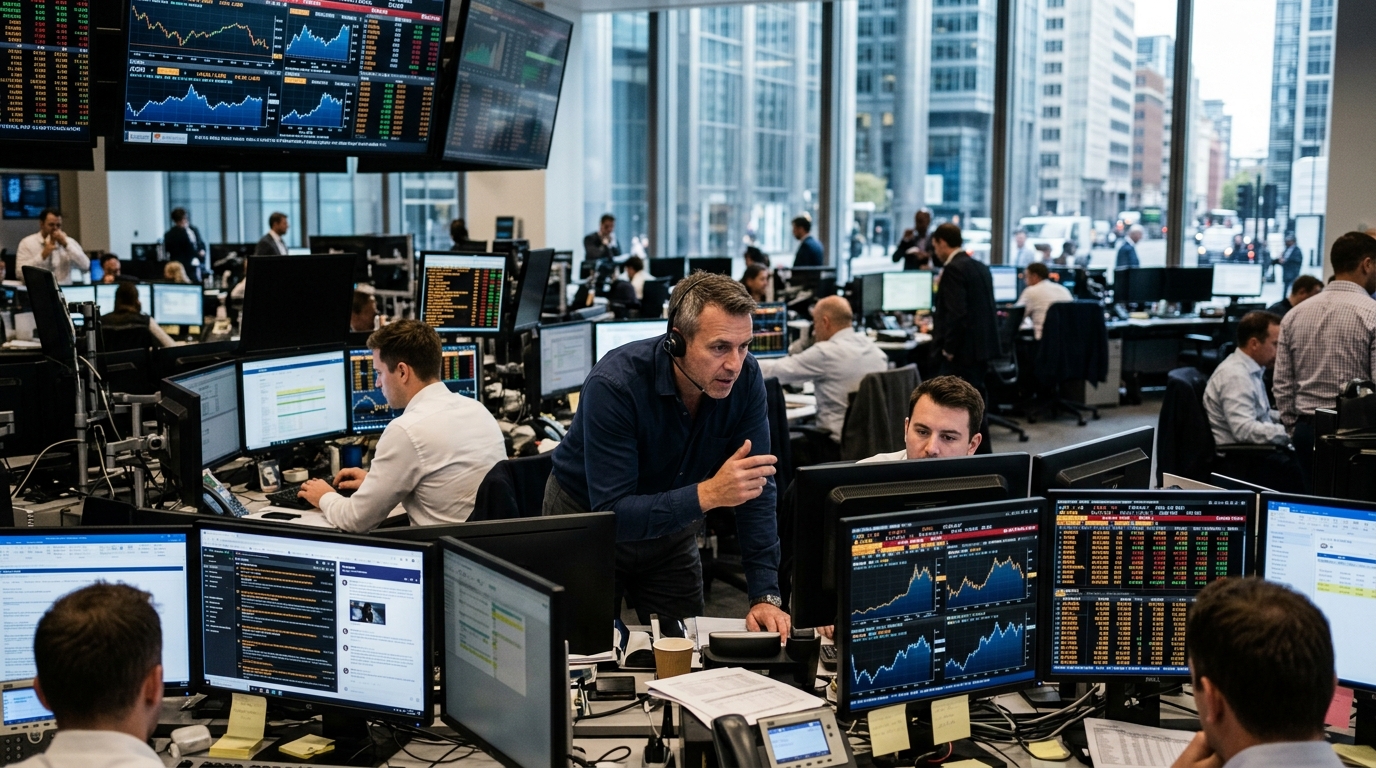 A high-tech data center featuring Amazon custom AI chips for machine learning.