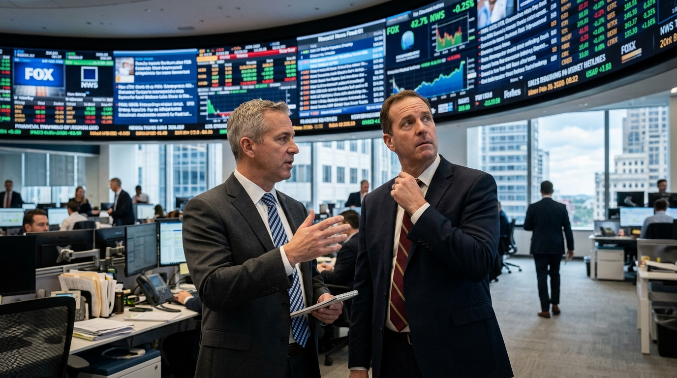 Lachlan Murdoch and Fox logo representing financial discipline in the streaming era.