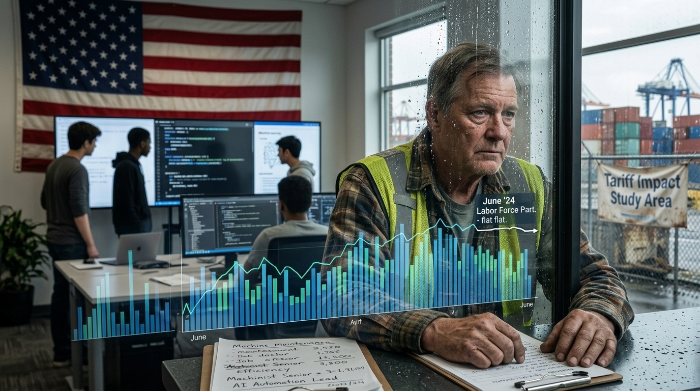 US Labor Market Freeze: The June Stagnation, Trump Tariffs, and the AI Efficiency Paradox