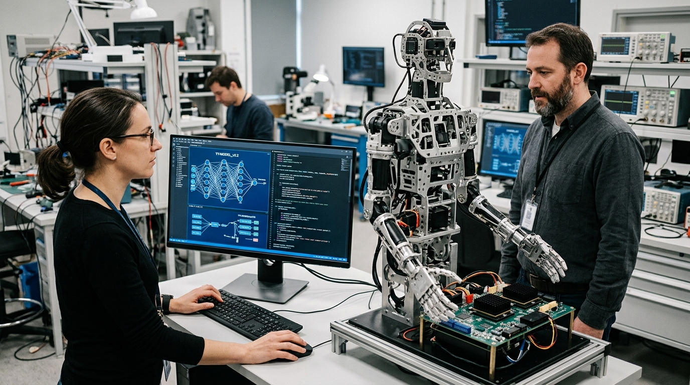 Humanoid robot being trained with high-scale AI data sets by YY Group.
